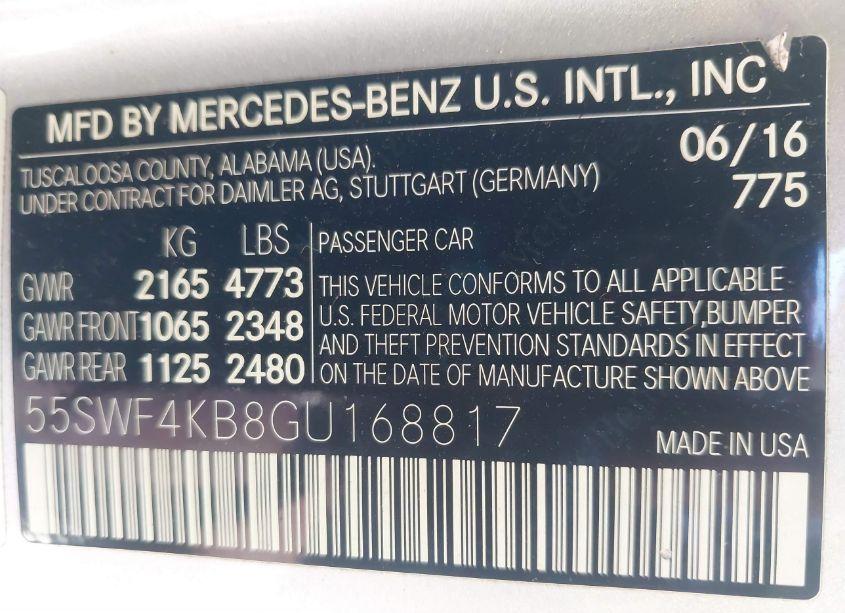 Photo 9 of 2016 Mercedes-benz C 300 4MATIC/LUXURY 4MATIC/SPORT 4MATIC (VIN 55SWF4KB8GU168817)