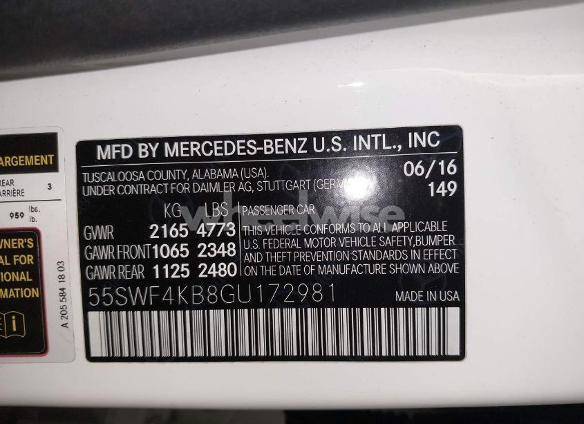 Photo 9 of 2016 Mercedes-benz C 300 4MATIC/LUXURY 4MATIC/SPORT 4MATIC (VIN 55SWF4KB8GU172981)