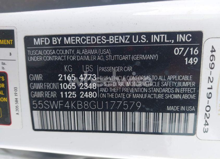 Photo 9 of 2016 Mercedes-benz C 300 4MATIC/LUXURY 4MATIC/SPORT 4MATIC (VIN 55SWF4KB8GU177579)