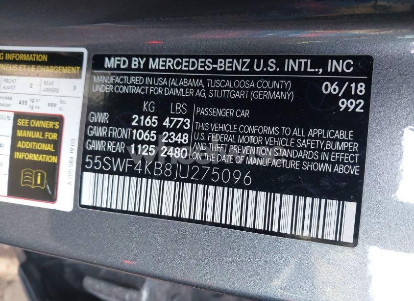 Photo 9 of 2018 Mercedes-benz C 300 4MATIC (VIN 55SWF4KB8JU275096)
