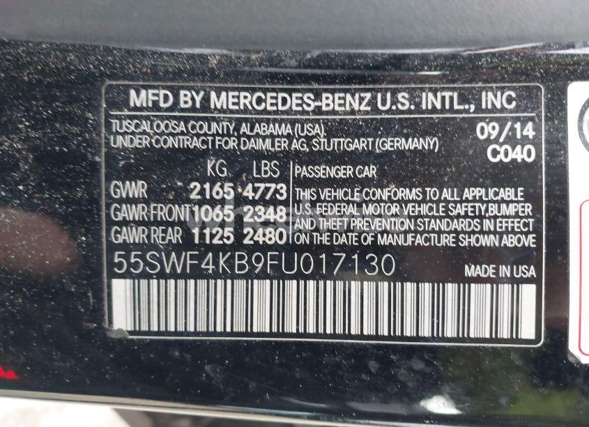 Photo 9 of 2015 Mercedes-benz C 300 4MATIC/LUXURY 4MATIC/SPORT 4MATIC (VIN 55SWF4KB9FU017130)