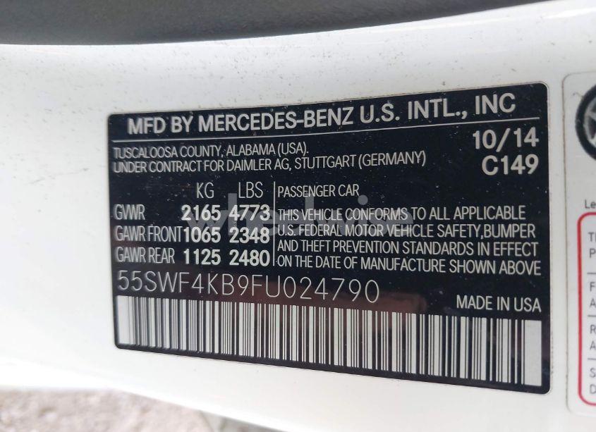 Photo 9 of 2015 Mercedes-benz C 300 4MATIC/LUXURY 4MATIC/SPORT 4MATIC (VIN 55SWF4KB9FU024790)