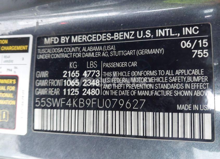 Photo 9 of 2015 Mercedes-benz C 300 4MATIC/LUXURY 4MATIC/SPORT 4MATIC (VIN 55SWF4KB9FU079627)