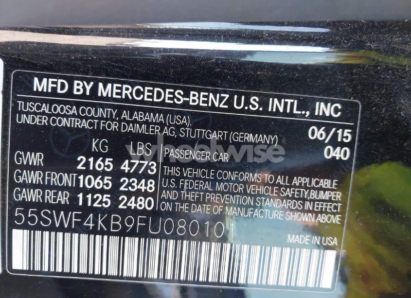 Photo 9 of 2015 Mercedes-benz C 300 4MATIC/LUXURY 4MATIC/SPORT 4MATIC (VIN 55SWF4KB9FU080101)