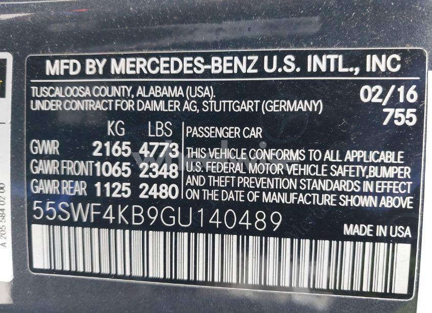 Photo 9 of 2016 Mercedes-benz C 300 4MATIC/LUXURY 4MATIC/SPORT 4MATIC (VIN 55SWF4KB9GU140489)