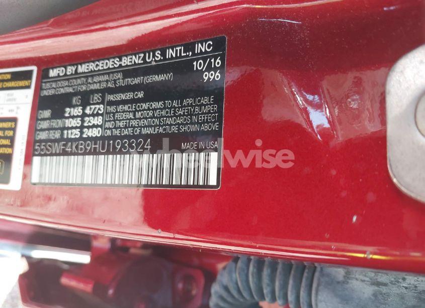 Photo 9 of 2017 Mercedes-benz C 300 4MATIC/LUXURY 4MATIC/SPORT 4MATIC (VIN 55SWF4KB9HU193324)