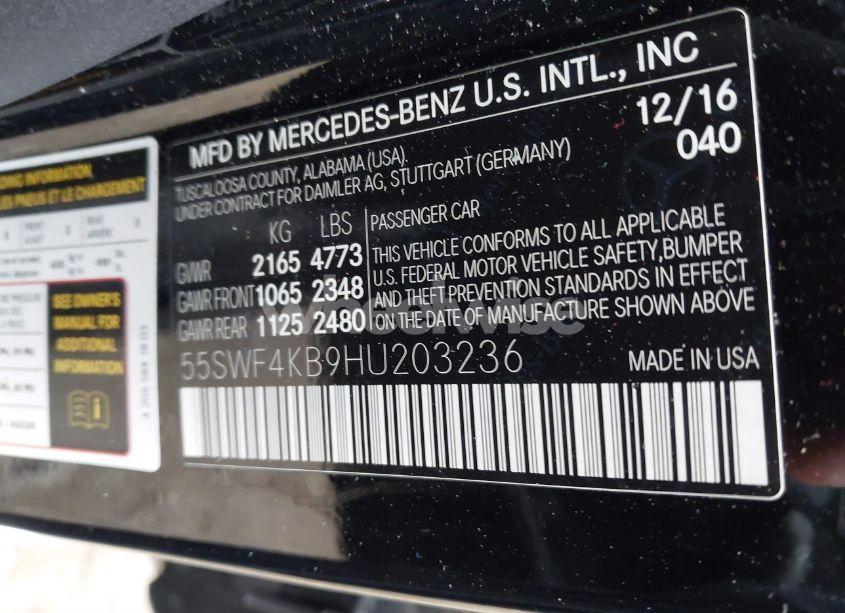 Photo 9 of 2017 Mercedes-benz C 300 4MATIC/LUXURY 4MATIC/SPORT 4MATIC (VIN 55SWF4KB9HU203236)