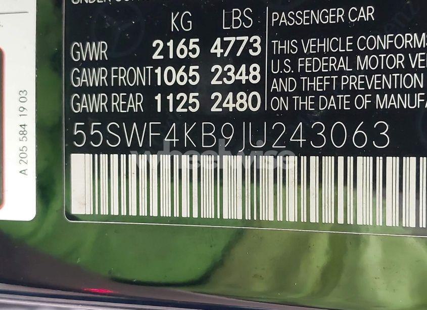 Photo 9 of 2018 Mercedes-benz C 300 4MATIC (VIN 55SWF4KB9JU243063)