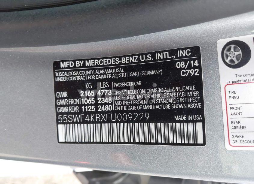 Photo 9 of 2015 Mercedes-benz C 300 4MATIC/LUXURY 4MATIC/SPORT 4MATIC (VIN 55SWF4KBXFU009229)