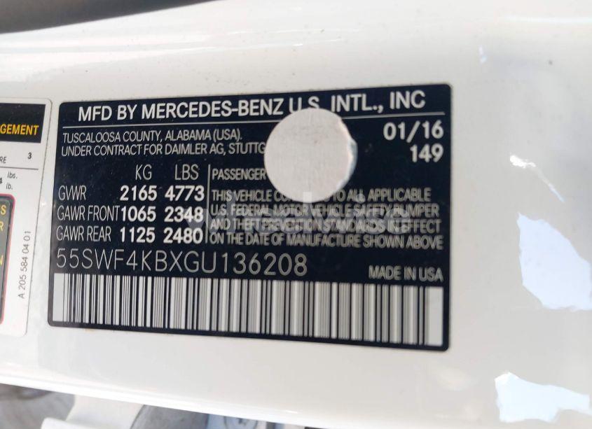 Photo 9 of 2016 Mercedes-benz C 300 4MATIC/LUXURY 4MATIC/SPORT 4MATIC (VIN 55SWF4KBXGU136208)