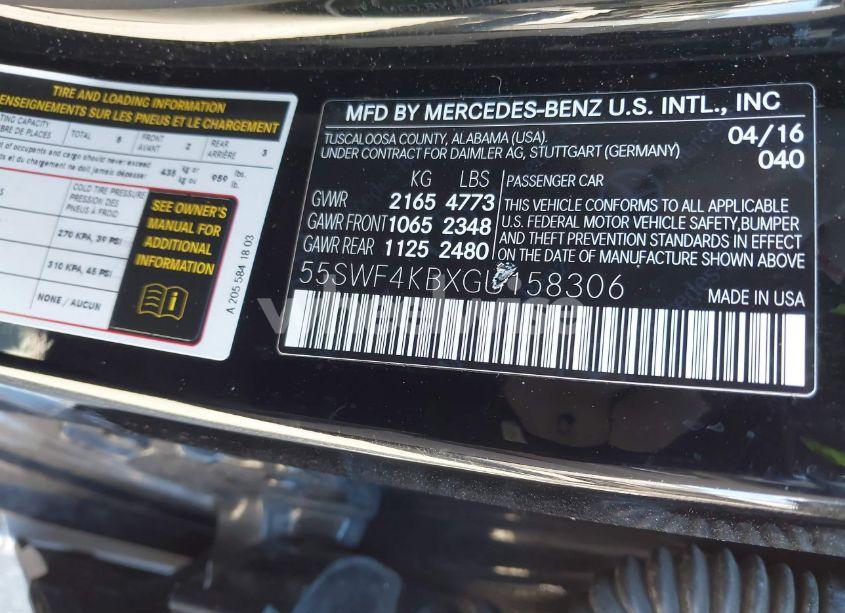 Photo 9 of 2016 Mercedes-benz C 300 4MATIC/LUXURY 4MATIC/SPORT 4MATIC (VIN 55SWF4KBXGU158306)