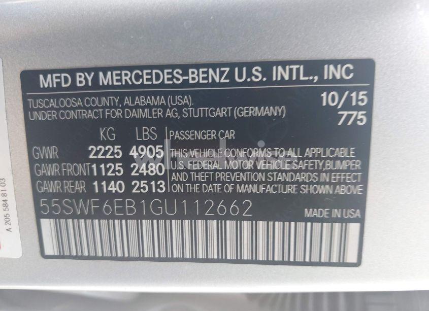 Photo 9 of 2016 Mercedes-benz C 450 AMG 4MATIC (VIN 55SWF6EB1GU112662)