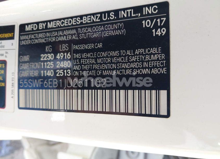 Photo 9 of 2018 Mercedes-benz Amg C 43 4MATIC (VIN 55SWF6EB1JU251102)