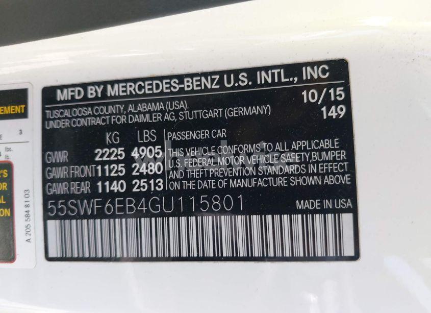 Photo 9 of 2016 Mercedes-benz C 450 AMG 4MATIC (VIN 55SWF6EB4GU115801)