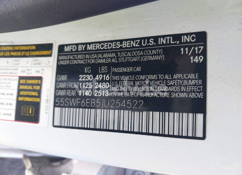 Photo 9 of 2018 Mercedes-benz Amg C 43 4MATIC (VIN 55SWF6EB5JU254522)