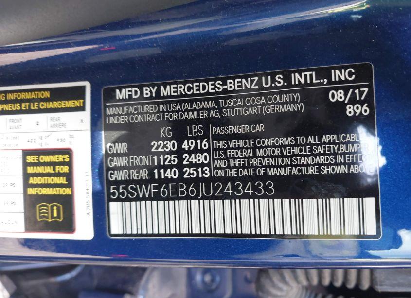 Photo 9 of 2018 Mercedes-benz Amg C 43 4MATIC (VIN 55SWF6EB6JU243433)