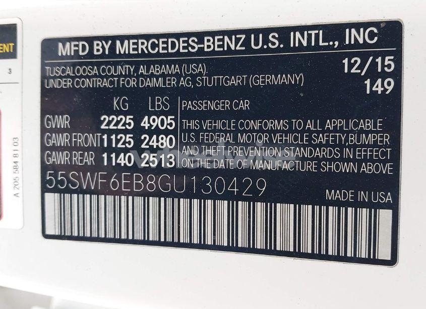 Photo 9 of 2016 Mercedes-benz C 450 AMG 4MATIC (VIN 55SWF6EB8GU130429)