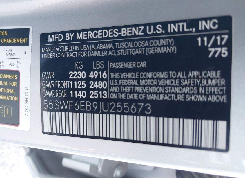 Photo 9 of 2018 Mercedes-benz Amg C 43 4MATIC (VIN 55SWF6EB9JU255673)