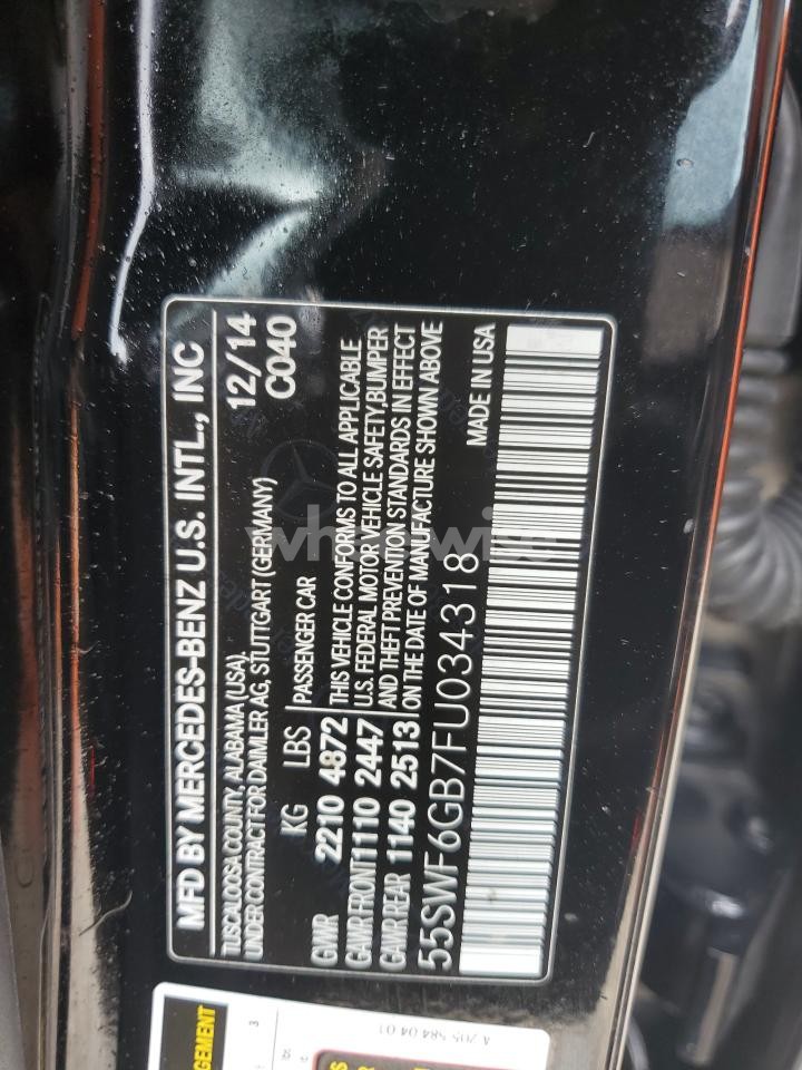 Photo 12 of 2015 MERCEDES-BENZ C 400 4MATIC (VIN 55SWF6GB7FU034318)