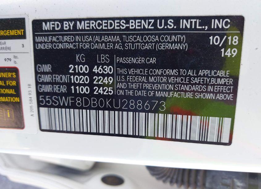 Photo 9 of 2019 Mercedes-benz C 300 (VIN 55SWF8DB0KU288673)