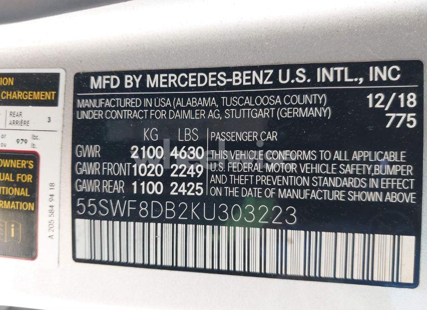 Photo 9 of 2019 Mercedes-benz C 300 (VIN 55SWF8DB2KU303223)