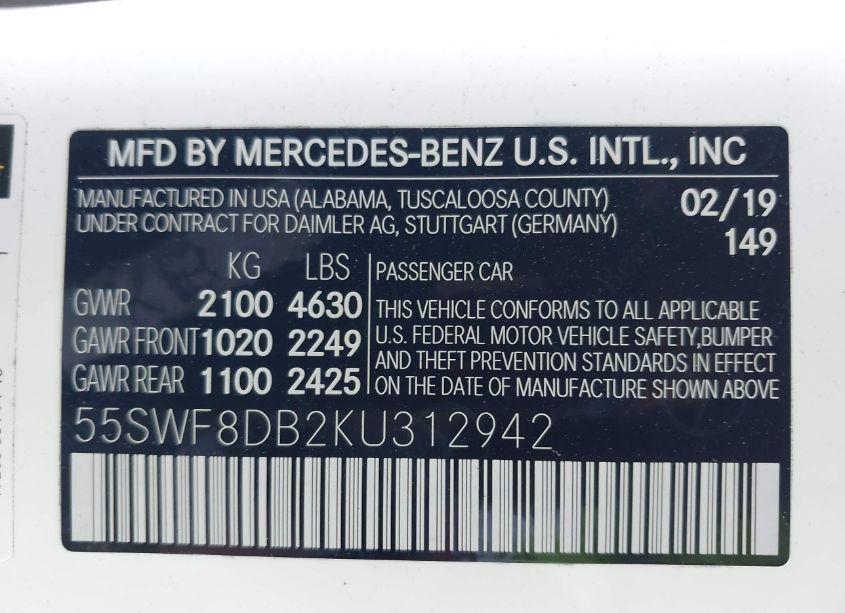 Photo 9 of 2019 Mercedes-benz C 300 (VIN 55SWF8DB2KU312942)