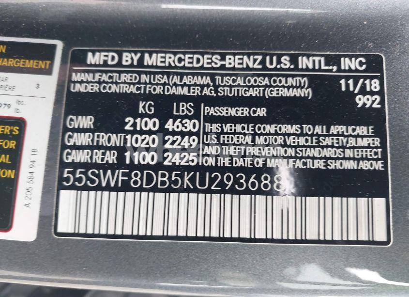 Photo 9 of 2019 Mercedes-benz C 300 (VIN 55SWF8DB5KU293688)