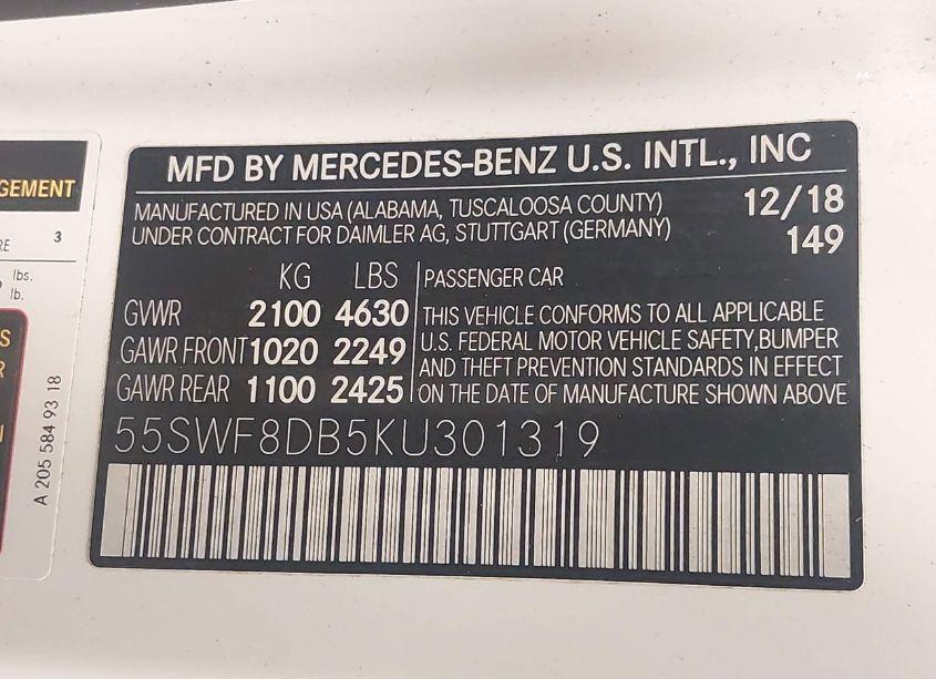 Photo 9 of 2019 Mercedes-benz C 300 (VIN 55SWF8DB5KU301319)