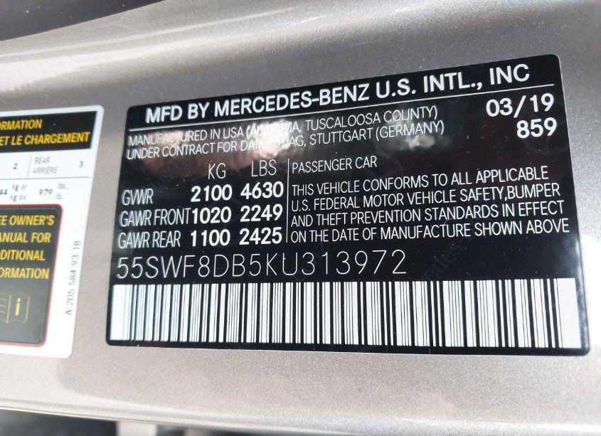 Photo 9 of 2019 Mercedes-benz C 300 (VIN 55SWF8DB5KU313972)