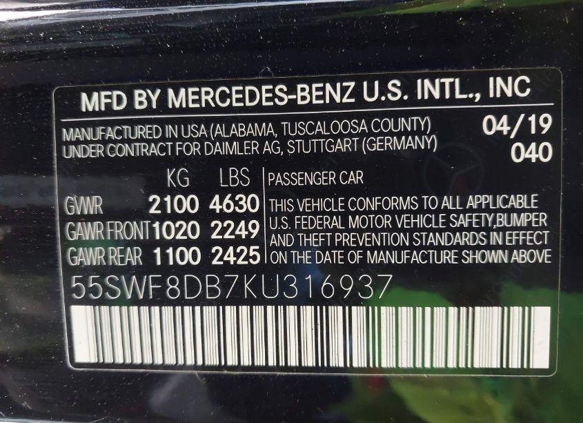 Photo 9 of 2019 Mercedes-benz C 300 (VIN 55SWF8DB7KU316937)