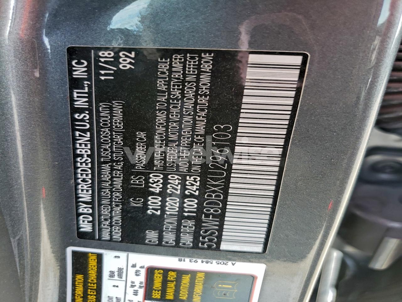 Photo 13 of 2019 MERCEDES-BENZ C 300 (VIN 55SWF8DBXKU296103)