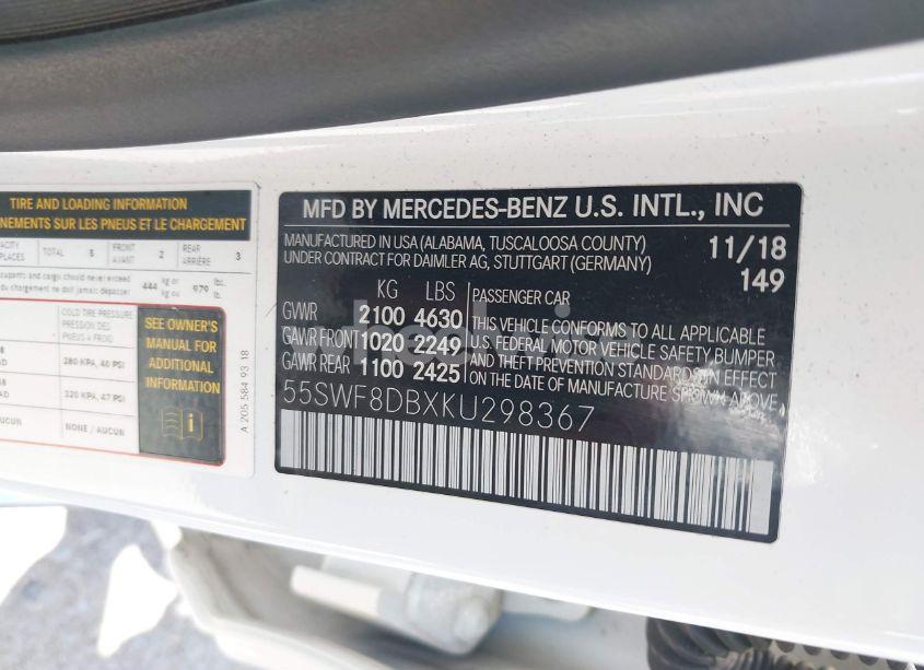 Photo 9 of 2019 Mercedes-benz C 300 (VIN 55SWF8DBXKU298367)