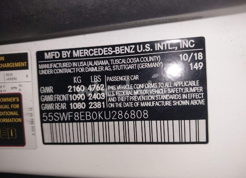 Photo 9 of 2019 Mercedes-benz C 300 4MATIC (VIN 55SWF8EB0KU286808)