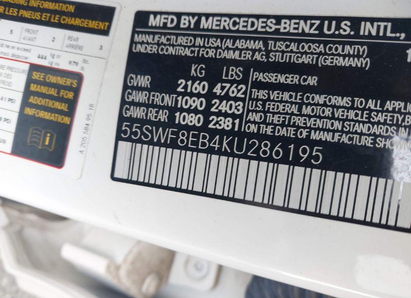 Photo 9 of 2019 Mercedes-benz C 300 4MATIC (VIN 55SWF8EB4KU286195)