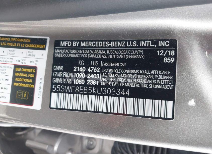 Photo 9 of 2019 Mercedes-benz C 300 4MATIC (VIN 55SWF8EB5KU303344)