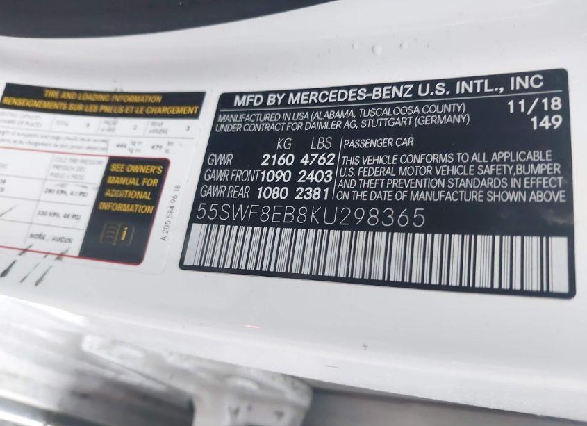 Photo 9 of 2019 Mercedes-benz C 300 4MATIC (VIN 55SWF8EB8KU298365)