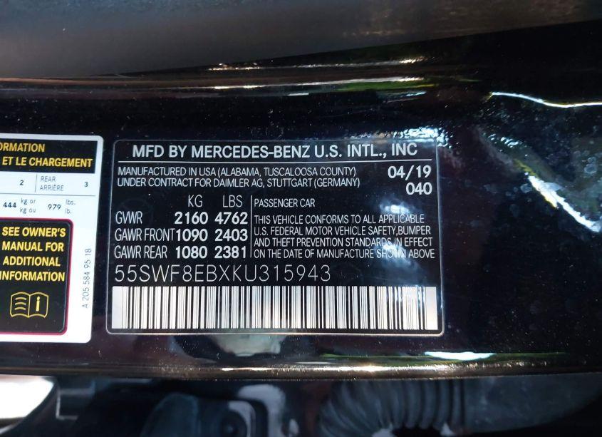 Photo 9 of 2019 Mercedes-benz C 300 4MATIC (VIN 55SWF8EBXKU315943)