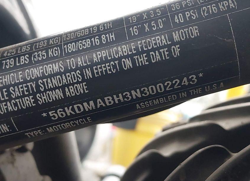 Photo 10 of 2022 Indian Motorcycle CO. CHIEF DARK HORSE ABS (VIN 56KDMABH3N3002243)