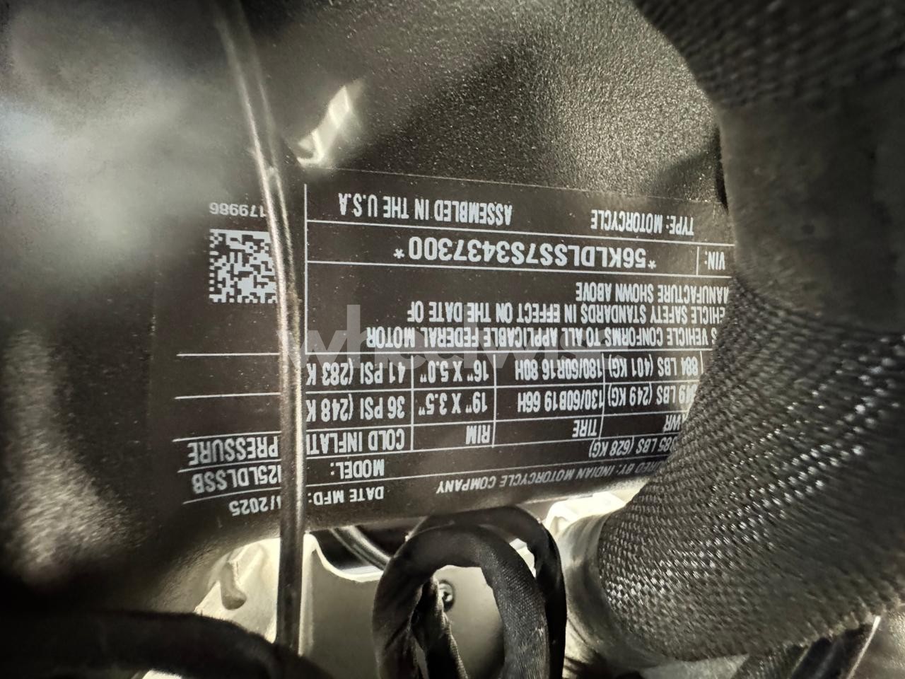 Photo 9 of 2025 INDIAN MOTORCYCLE CO. PURSUIT LIMITED (VIN 56KLDLSS7S3437300)