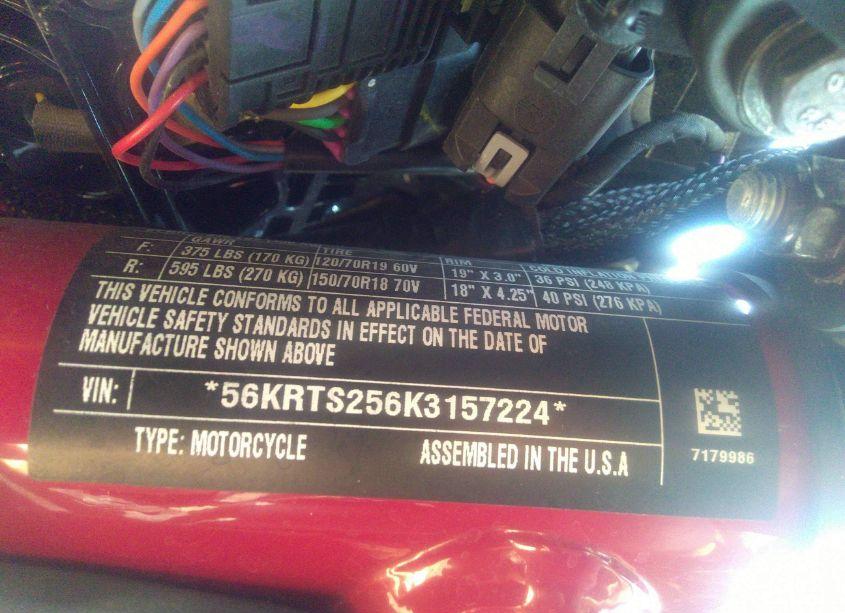 Photo 10 of 2019 Indian Motorcycle CO. FTR 1200 S RACE REPLICA (VIN 56KRTS256K3157224)