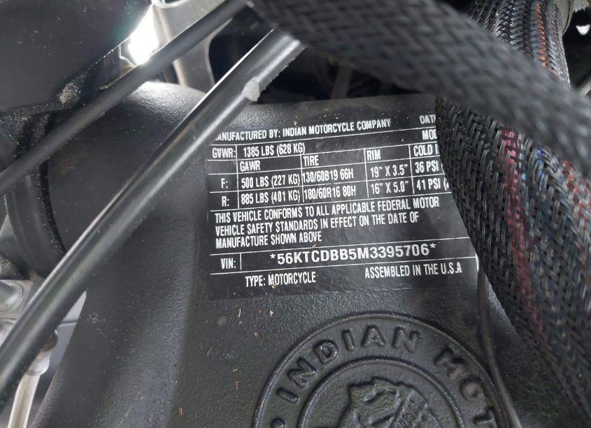 Photo 10 of 2021 Indian Motorcycle CO. CHIEFTAIN DARK HORSE (VIN 56KTCDBB5M3395706)