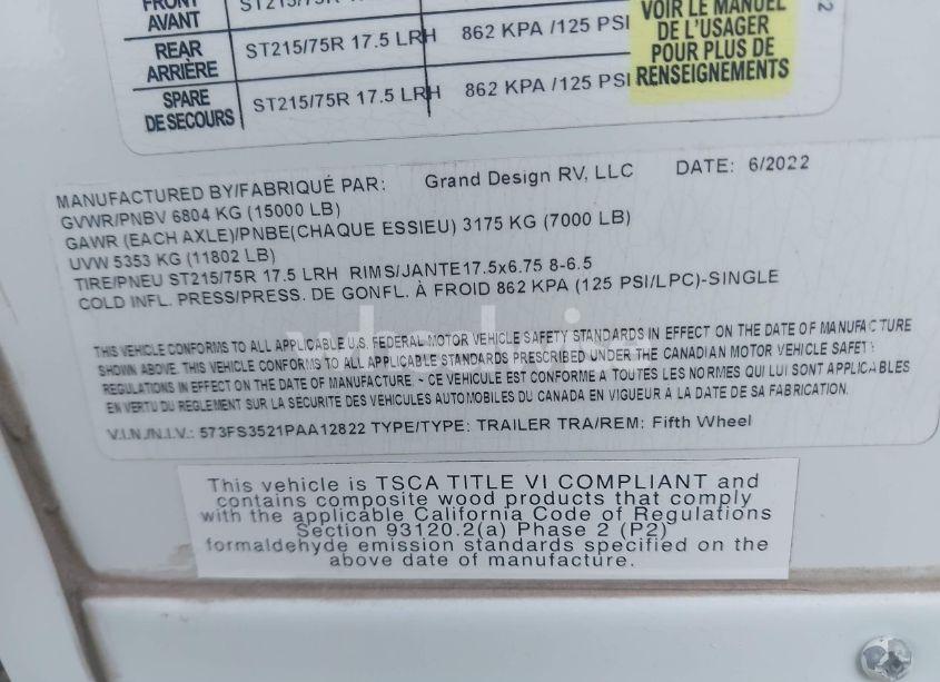 Photo 9 of 2023 Grand Desi SOLITUDE (VIN 573FS3521PAA12822)