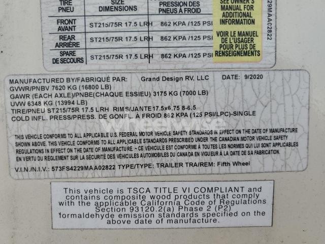 Photo 7 of 2021 GRAND DESI SOLITUDE (VIN 573FS4229MAA02822)