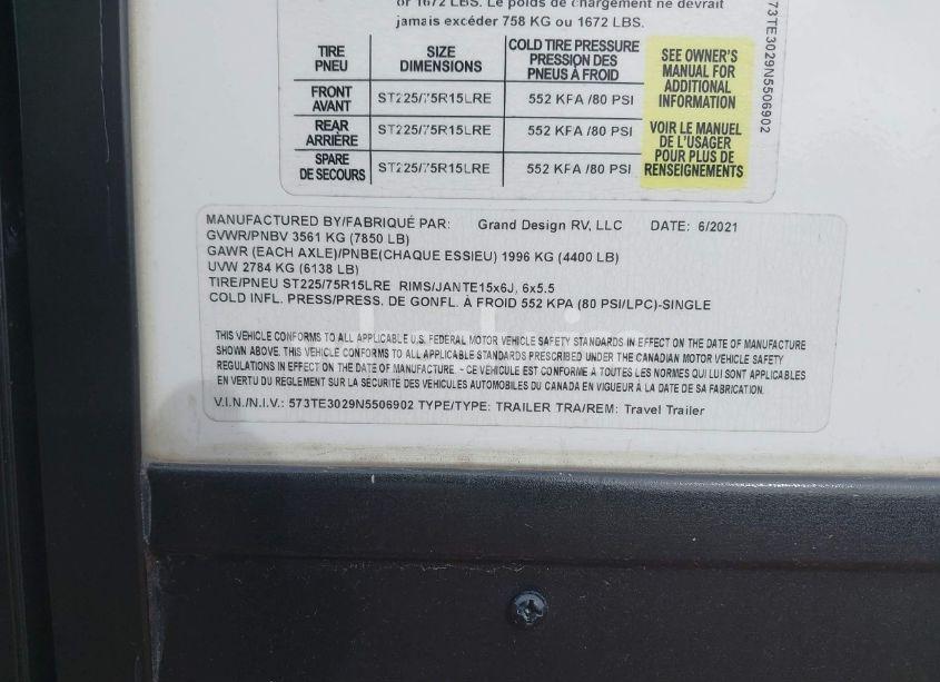 Photo 9 of 2022 Grand Design OTHER (VIN 573TE3029N5506902)