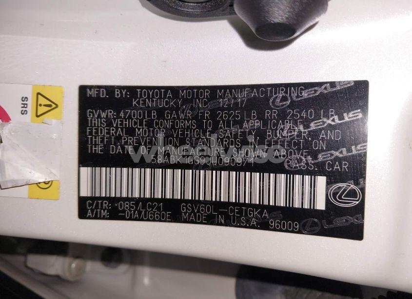 Photo 9 of 2018 Lexus Es 350 (VIN 58ABK1GG9JU090971)