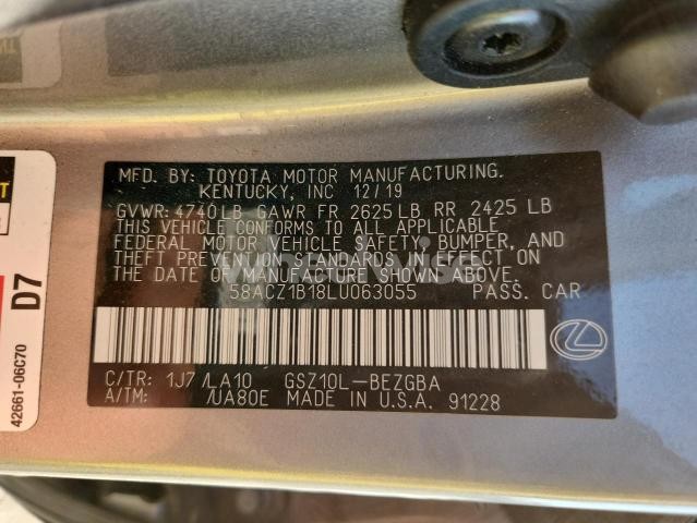 Photo 11 of 2020 LEXUS ES 350 BASE (VIN 58ACZ1B18LU063055)