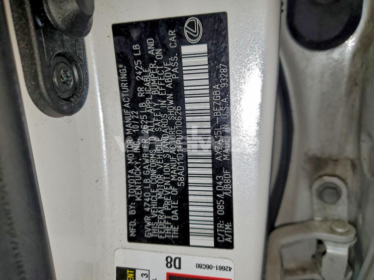 Photo 13 of 2023 LEXUS ES 250 BASE (VIN 58AD11D14PU010626)