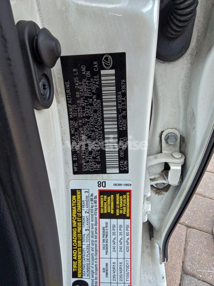 Photo 10 of 2021 LEXUS ES 300H (VIN 58ADA1C10MU002908)