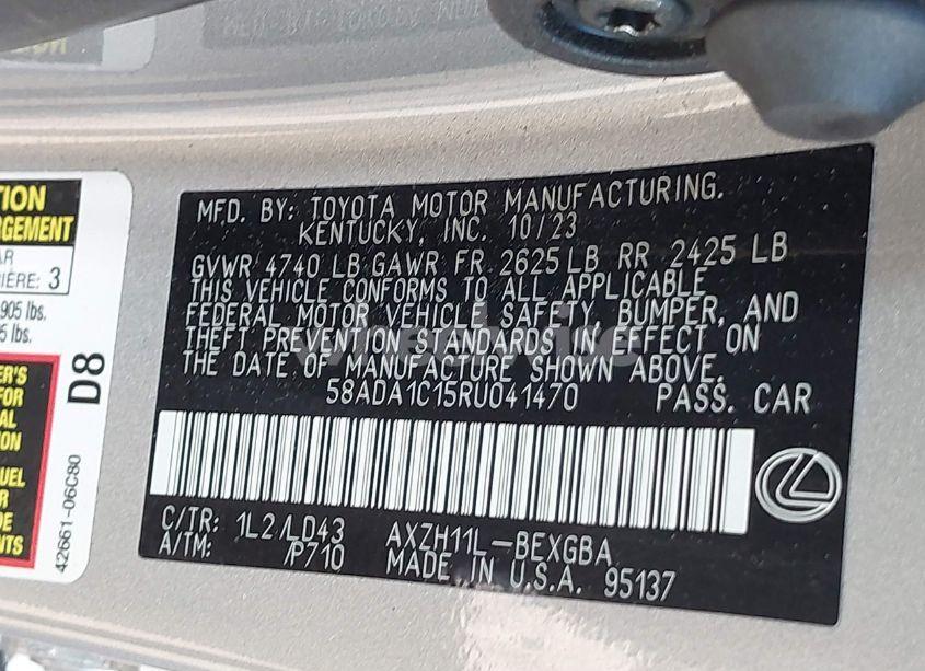 Photo 9 of 2024 Lexus Es 300H (VIN 58ADA1C15RU041470)