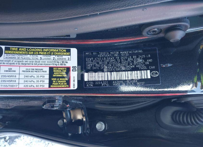 Photo 9 of 2024 Lexus Es 300H (VIN 58ADA1C19RU042041)